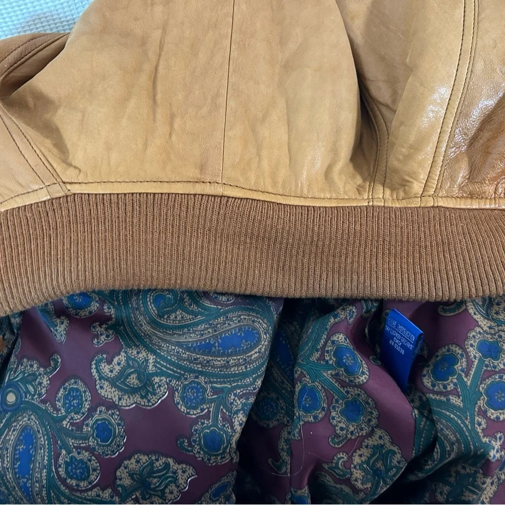 Grant men’s genuine, leather jacket, tan color - Picture 15 of 15